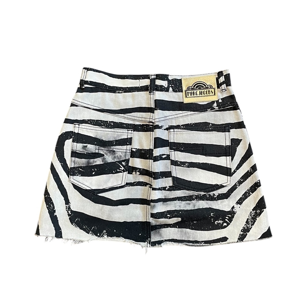 Marc Jacobs Runway Black White Denim Zebra Skirt 27